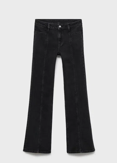 Mango Teen Straight Star Jeans In Black
