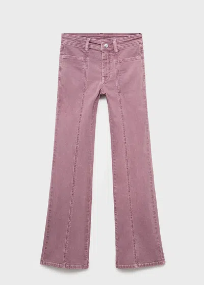 Mango Teen Straight Star Jeans In Pink
