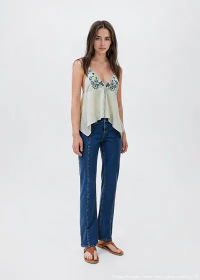 Mango Teen Straight Opening Jeans Dark Blue