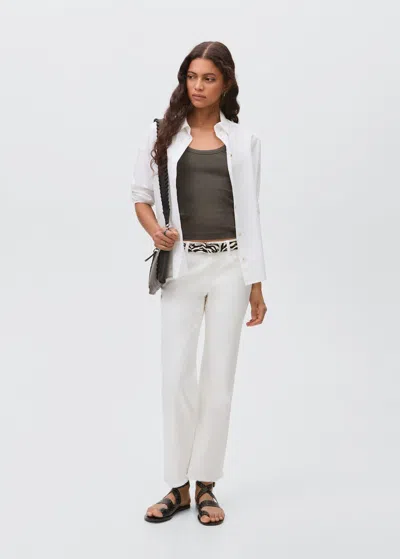 Mango Teen Frayed Low-rise Skinny Jeans Off White