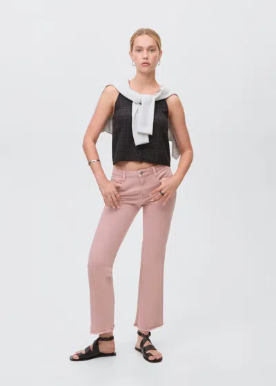 Mango Teen Frayed Low-rise Skinny Jeans Pastel Pink