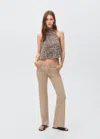 Mango Teen Low-waist Flared Jeans Beige