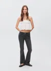 Mango Teen Low-waist Flared Jeans Black Denim