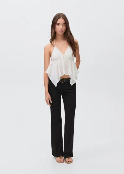 Mango Teen Low-waist Flared Jeans Black