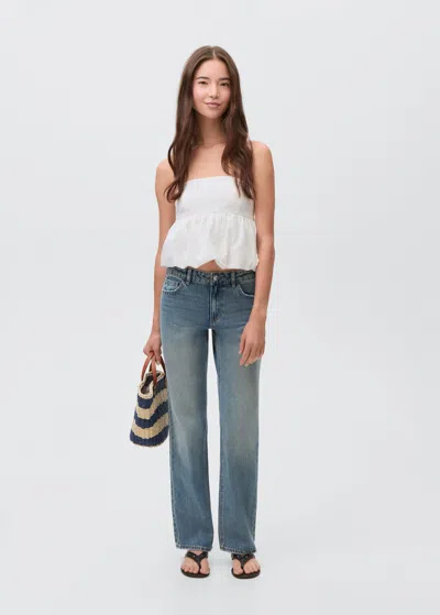 Mango Teen Straight Fit Jeans Medium Vintage Blue