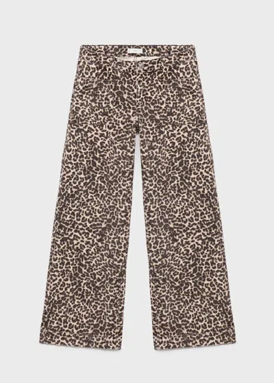 Mango Teen Jean Wideleg Léopard Écru - Fille - Xl -  In Sand