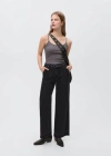 Mango Teen Jeans Wide Leg Black Denim In Black Denim