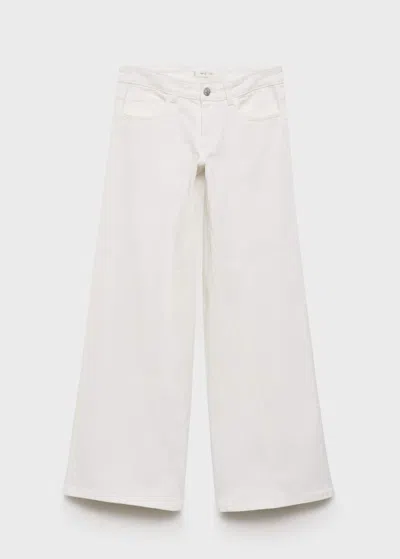 Mango Teen Jeans Wide Leg Off White