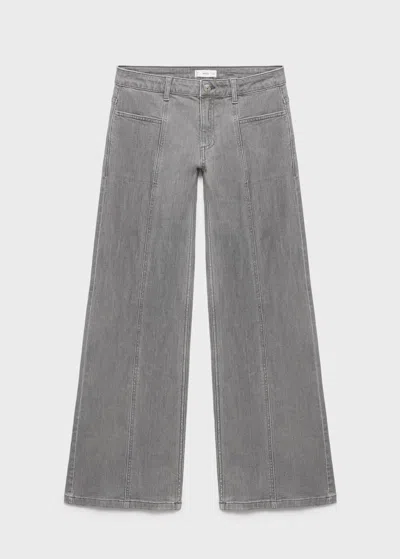 Mango Teen Jeans With Embroidered Stars Denim Grey In Gray