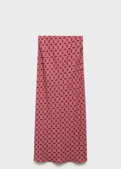 Mango Teen Jupe Fluide Imprimée Rose Pastel - Fille - Xl -  In Pink
