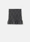 Mango Teen Jupe Volants Léopard Noir - Fille - L -  In Gray