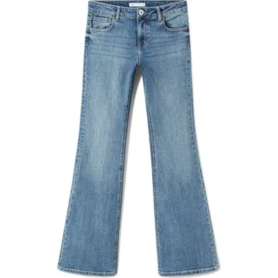 Mango Teen Kids' Flare Leg Jeans In Medium Vintage Blue