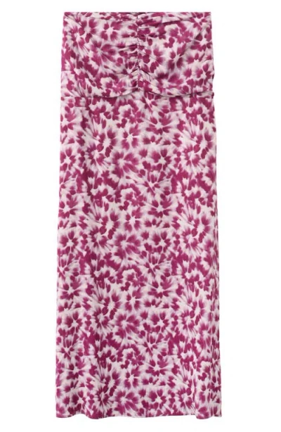 Mango Teen Kids' Gathered Waist Print Maxi Skirt In Multi