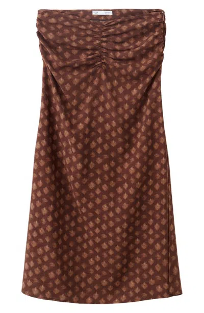 Mango Teen Kids' Printed Chiffon Maxi Skirt In Brown