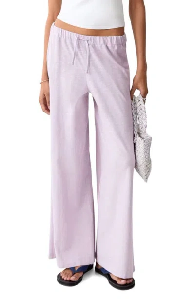 Mango Teen Kids' Straight Leg Cotton Jersey Trousers In Purple