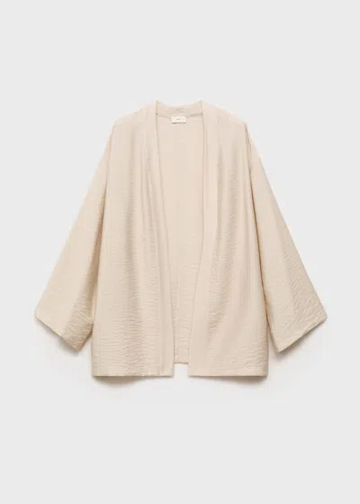 Mango Teen Kimono Style Jacket In Light/pastel Grey