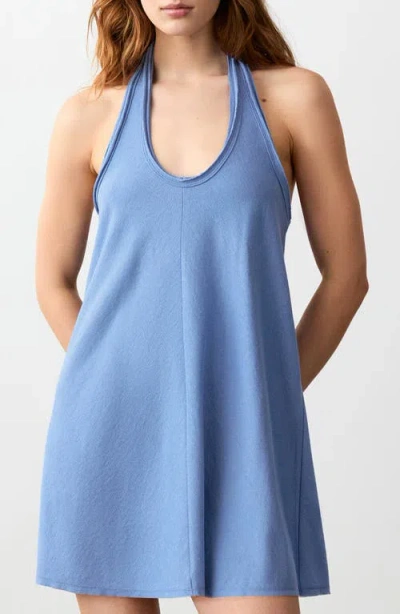 Mango Teen Knit Halter Minidress In Blue