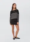 Mango Teen Knit Striped Sweater Black