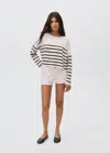 Mango Teen Knit Striped Sweater Navy