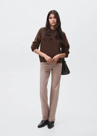 Mango Teen Knit Sweater Brown