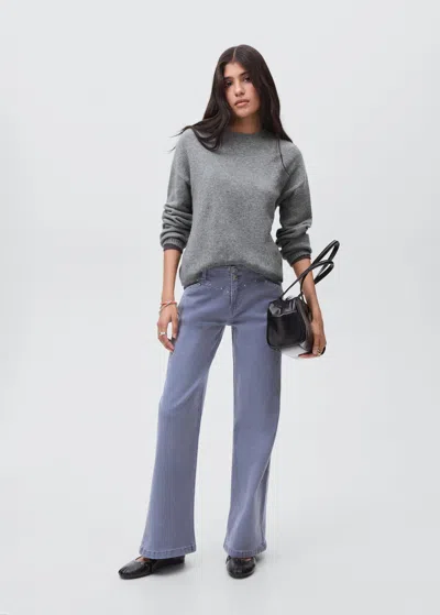 Mango Teen Knit Sweater Medium Heather Grey In Gray