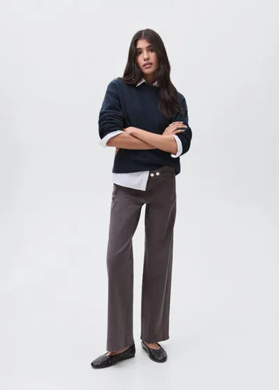 Mango Teen Knit Sweater Navy In Blue