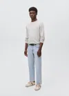 Mango Teen Knitted Cotton Sweater Light Heather Grey