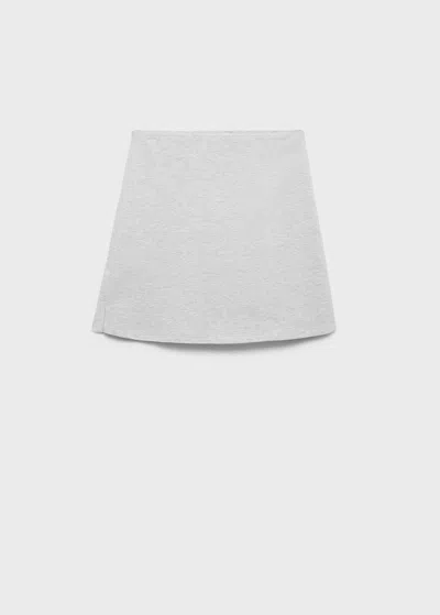 Mango Teen Cotton Skort Light Heather Grey