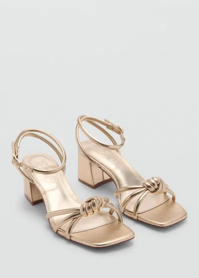 Mango Teen Knot Strips Sandals Gold