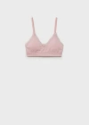 Mango Teen Lace Detail Triangle Bra Pastel Pink