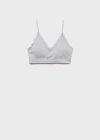 Mango Teen Lace Detail Triangle Bra Sky Blue In Sky Blue