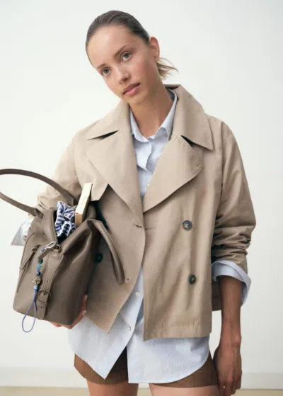 Mango Teen Large Structured Bag Grey In Gray