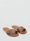 Mango Teen Leather Straps Sandals
