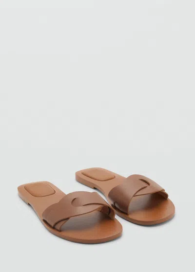 Mango Teen Leather Straps Sandals