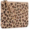 Mango Teen Leopard Genuine Calf Hair Coin Pouch In Brown