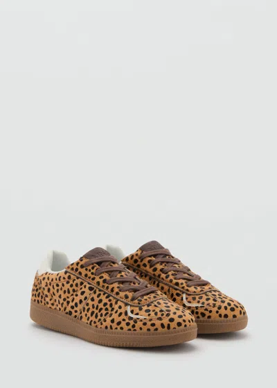 Mango Teen Baskets Imitation Fourrure Léopard Marron Moyen - Fille - 39 -  In Brown