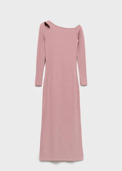 Mango Teen Long Cut Out Dress Pink