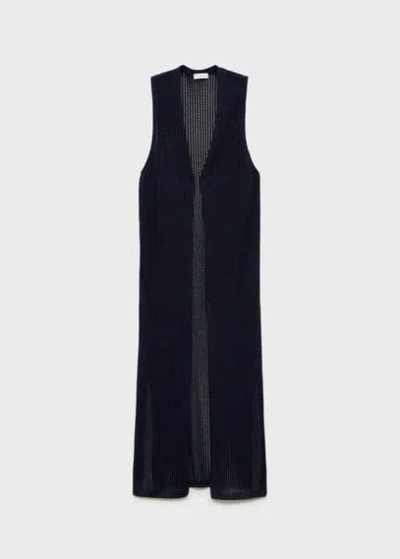 Mango Teen Long Gilet Dark Navy