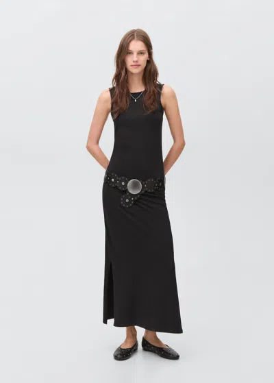 Mango Teen Long Knitted Dress Black