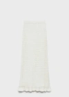 Mango Teen Long Knitted Skirt Off White In Off White