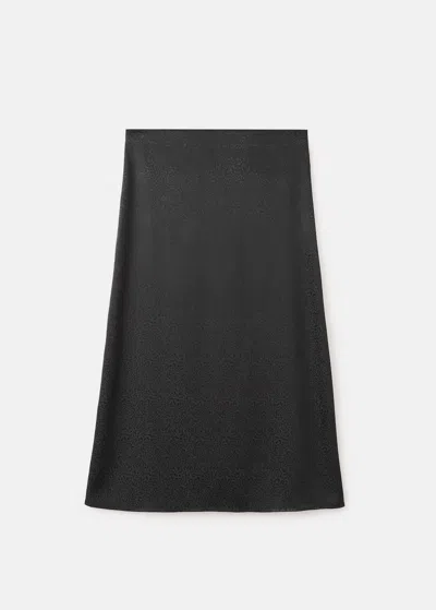 Mango Teen Long Leopard-print Skirt Black Denim