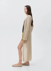 Mango Teen Long Openwork Knitted Cardigan Gold In Gold