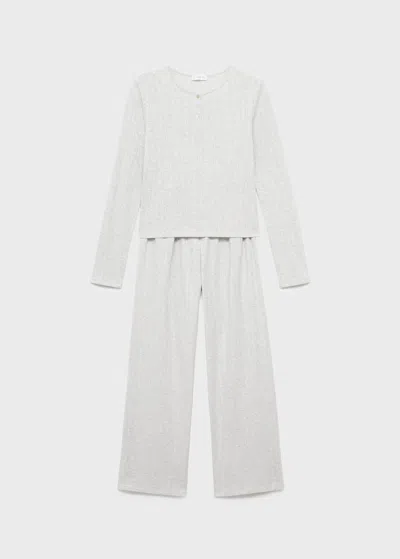 Mango Teen Ensemble Pyjama Coton Gris Chiné Clair - Fille - M -  In Gray