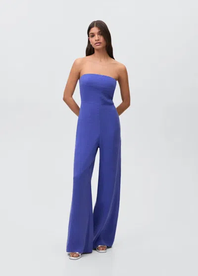 Mango Teen Long Strapless Jumpsuit Vibrant Blue