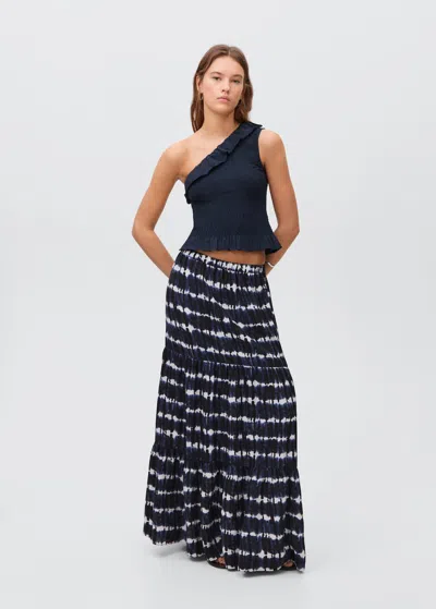 Mango Teen Jupe Longue Tie And Dye Bleu Marine Foncé - Fille - S -
