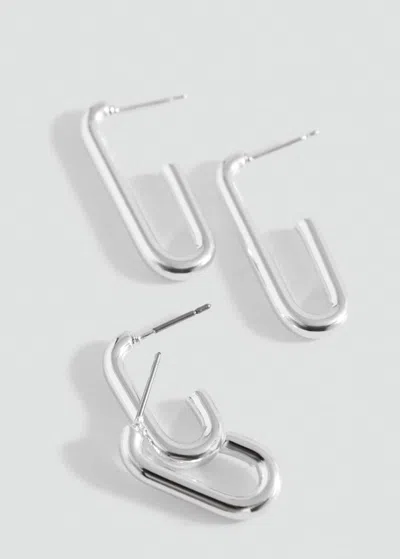Mango Teen Lot 2 Paires De Boucles D'oreilles Argent - Fille - Taille Unique -