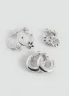 Mango Teen Lot 3 Paires De Créoles Argent - Fille - Taille Unique -