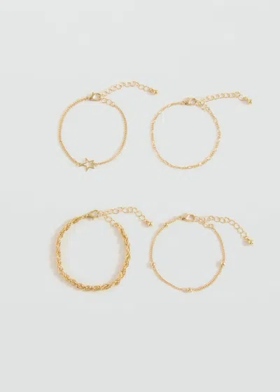Mango Teen Lot 4 Bracelets Or - Fille - Taille Unique -