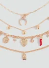 Mango Teen Lot 4 Pendentifs Or - Fille - Taille Unique -