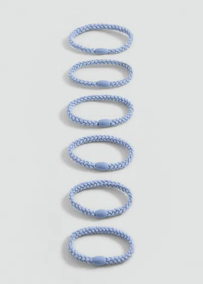 Mango Teen Lot 6 Élastiques Cheveux Bleu - Fille - Taille Unique -